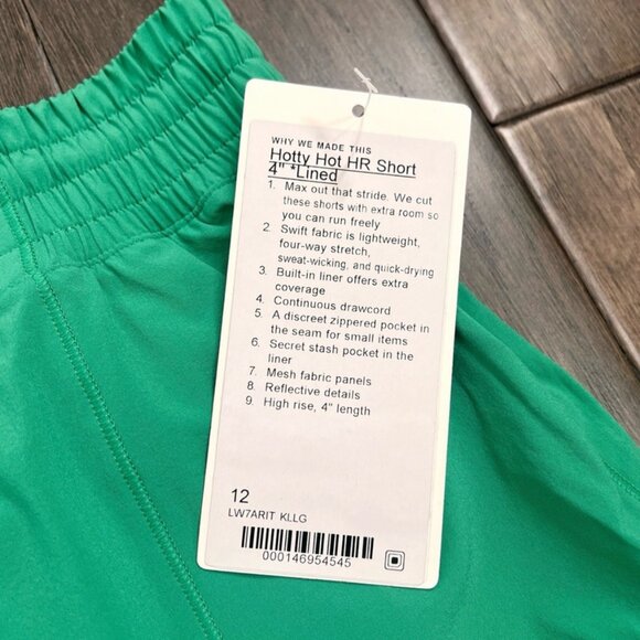 Lululemon NWT Hotty Hot High-Rise Lined Short 4" Kelly Green - Picture 6 of 9